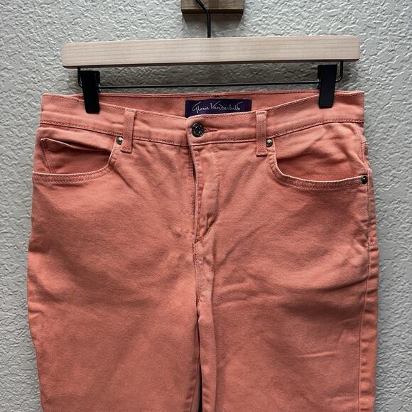 Gloria Vanderbilt Amanda Women's Straight Stretch Jeans Size Petites 6 Salmon - Picture 2 of 13